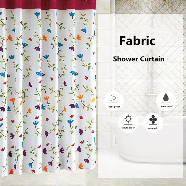 floral fabric shower curtain