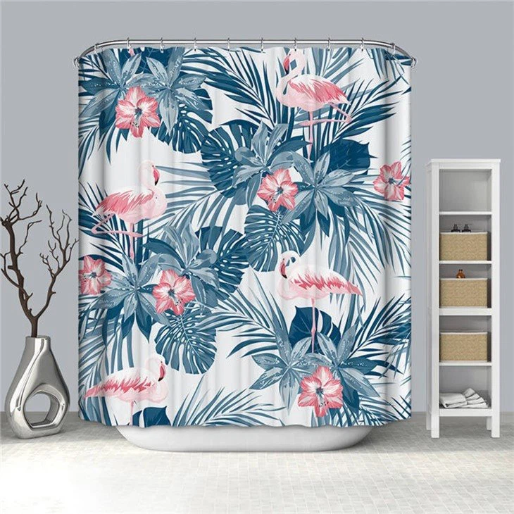 flower pattern shower curtain